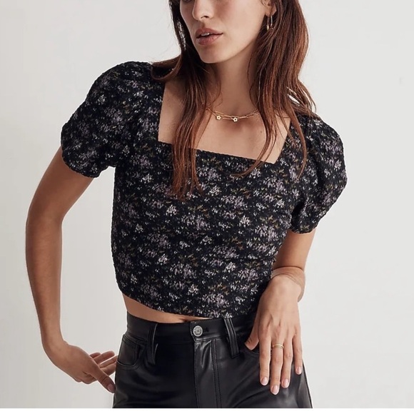 Madewell Tops - Madewell 🆕 Hopewell Puff-Sleeve Crop Top